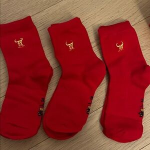 Vibrant Red Bull Logo Women's Socks